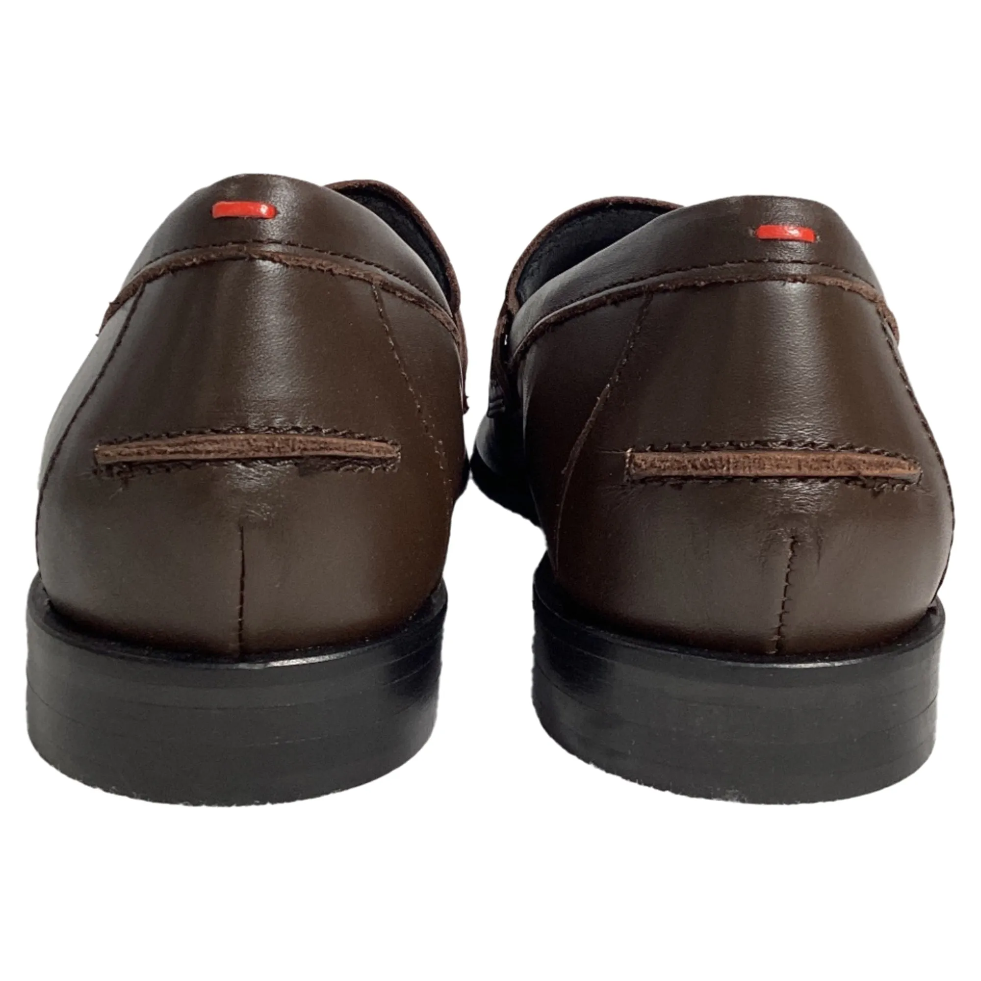 Aeyde Oscar Penny Loafers in Brown  Calf Leather
