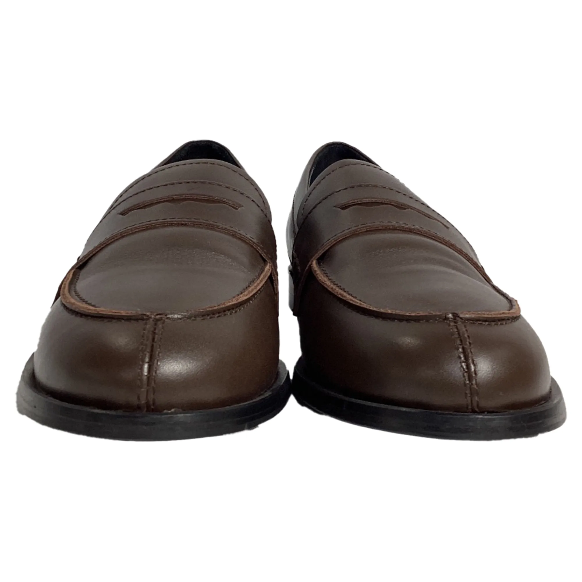 Aeyde Oscar Penny Loafers in Brown  Calf Leather