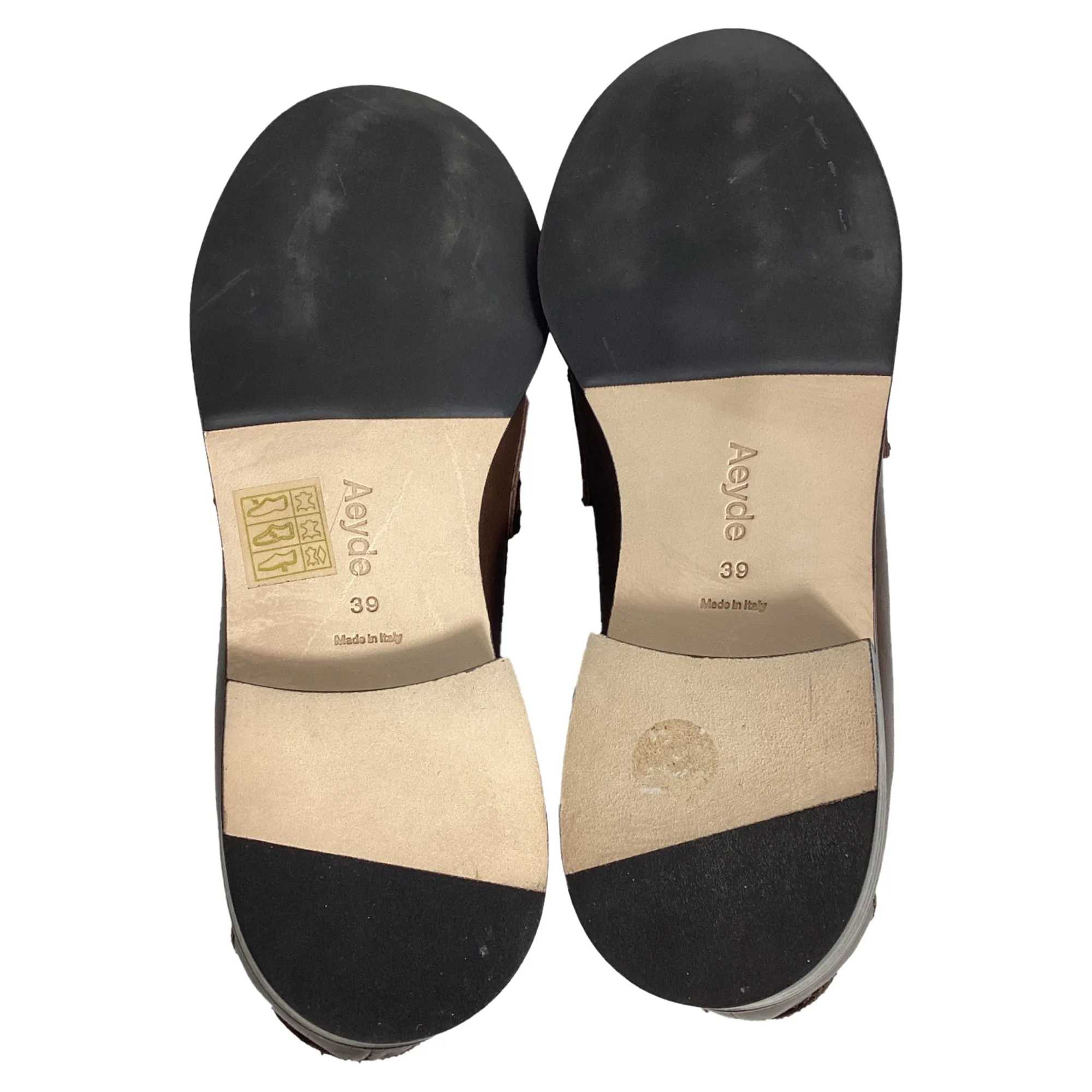 Aeyde Oscar Penny Loafers in Brown  Calf Leather