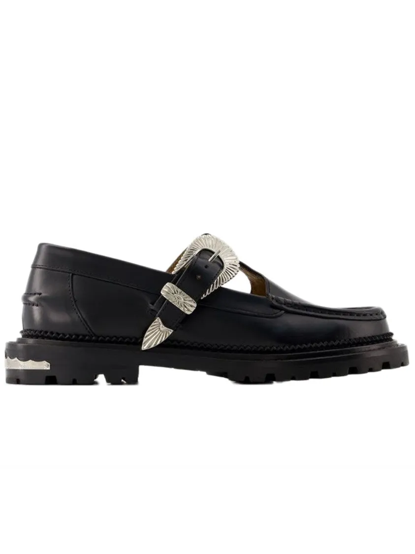 Aj1290 Loafers -Leather - Black