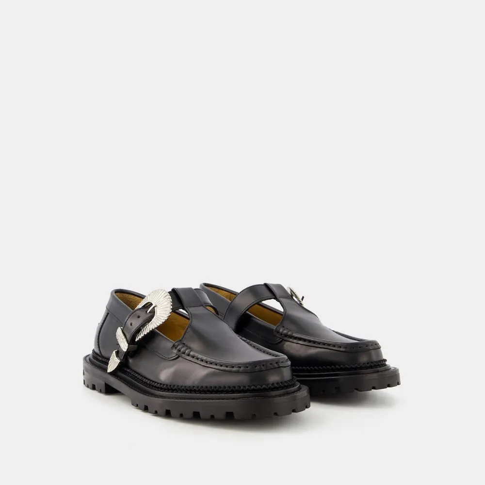 Aj1290 Loafers -Leather - Black