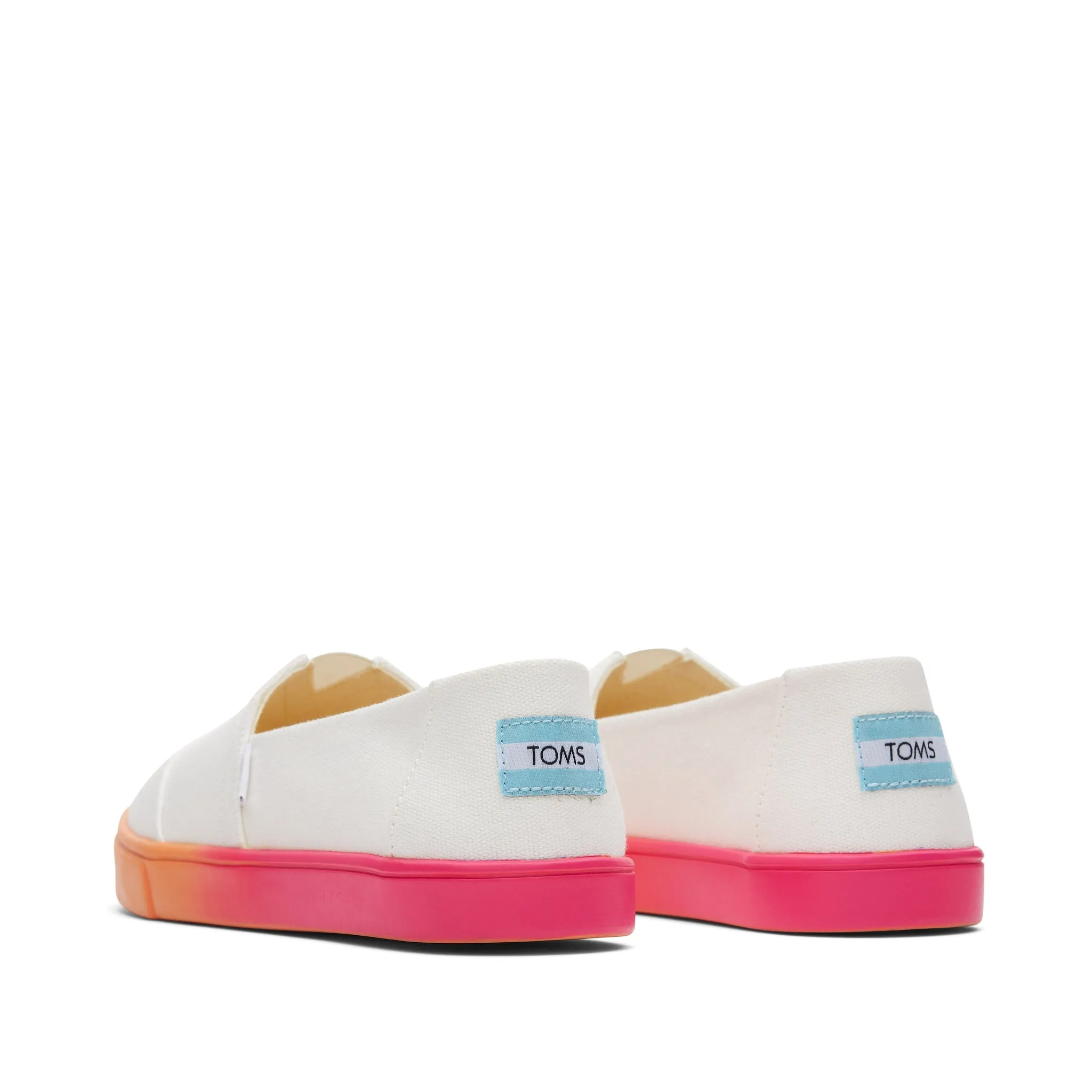 Alpargata Cupsole White Canvas Slip On Sneaker with Pink Ombre