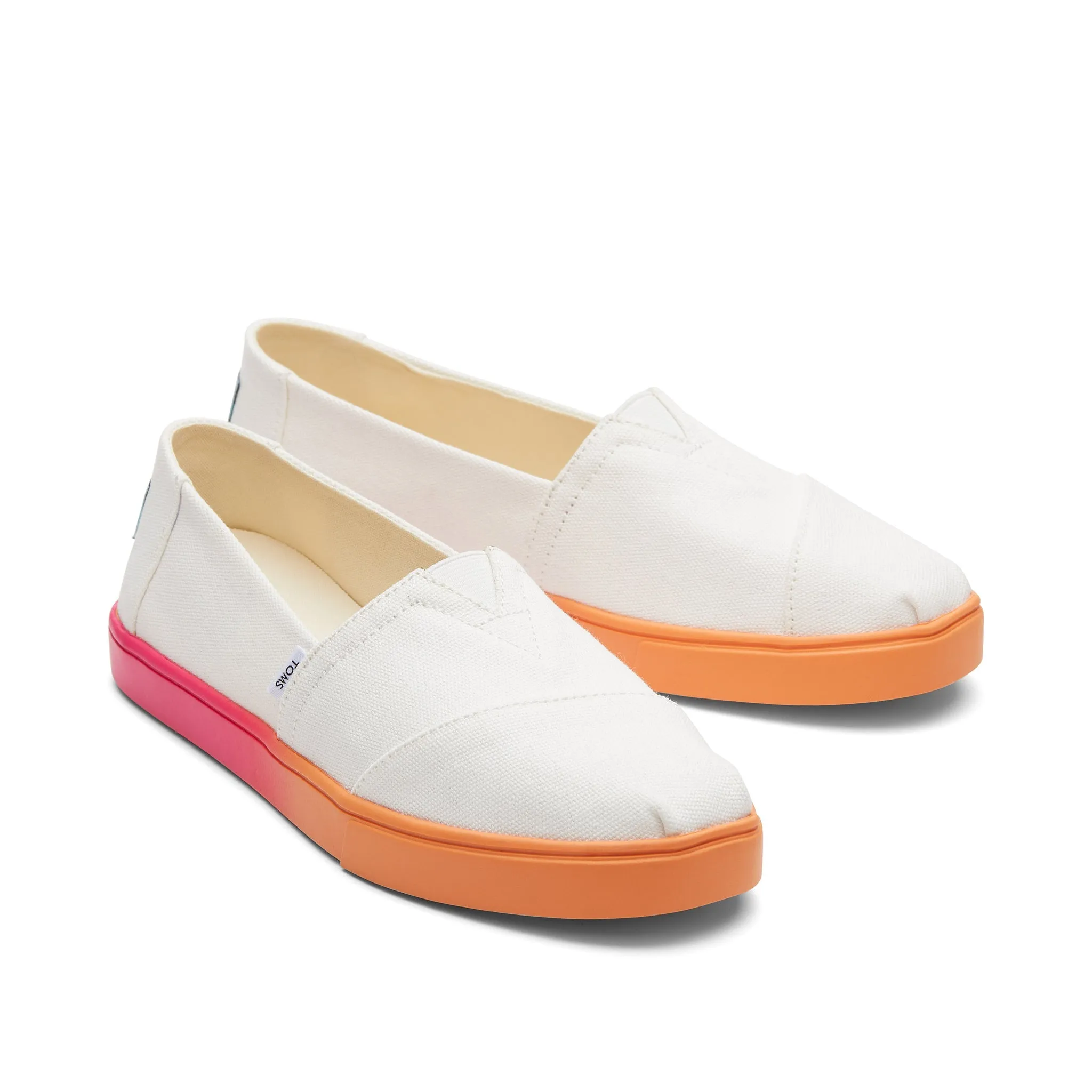 Alpargata Cupsole White Canvas Slip On Sneaker with Pink Ombre