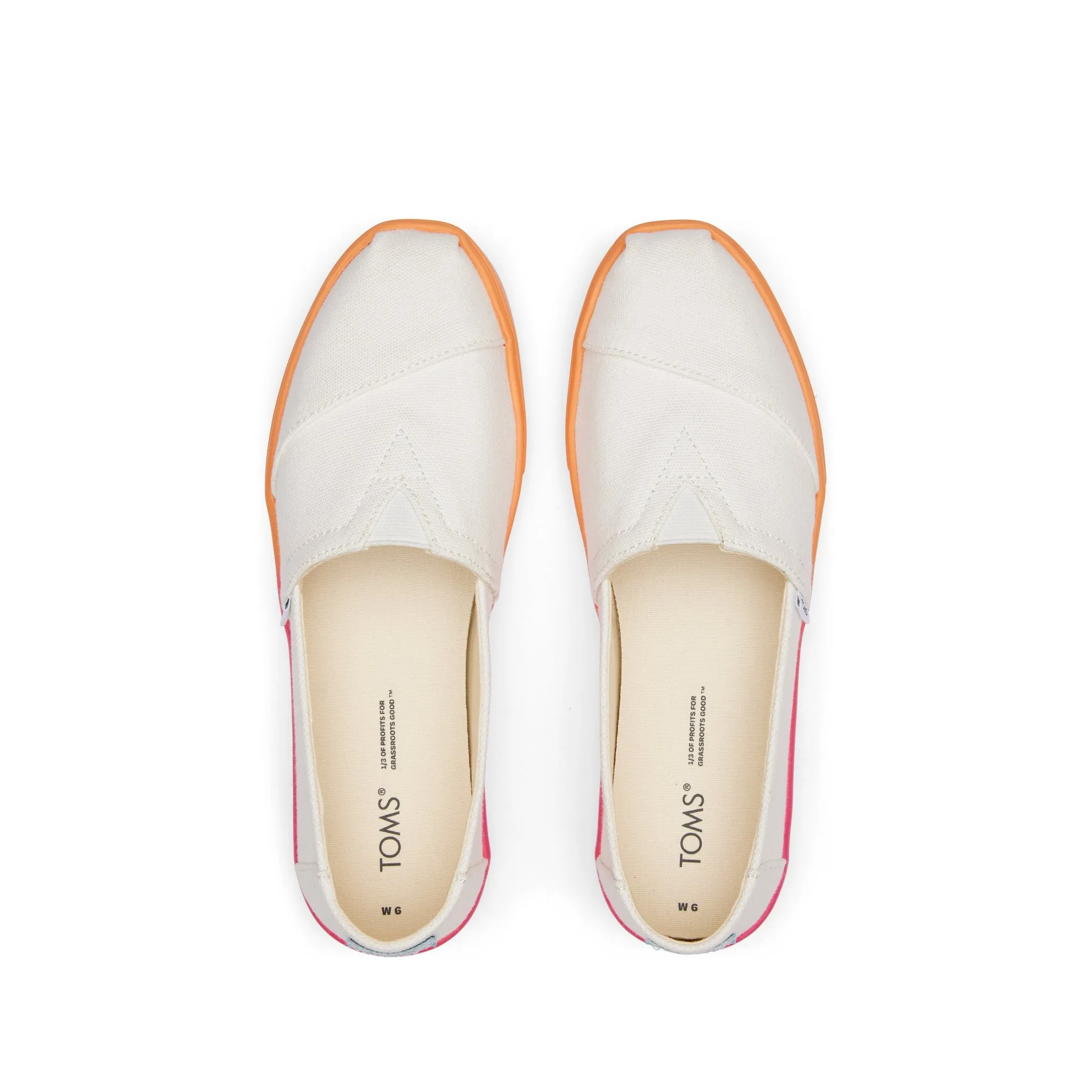 Alpargata Cupsole White Canvas Slip On Sneaker with Pink Ombre