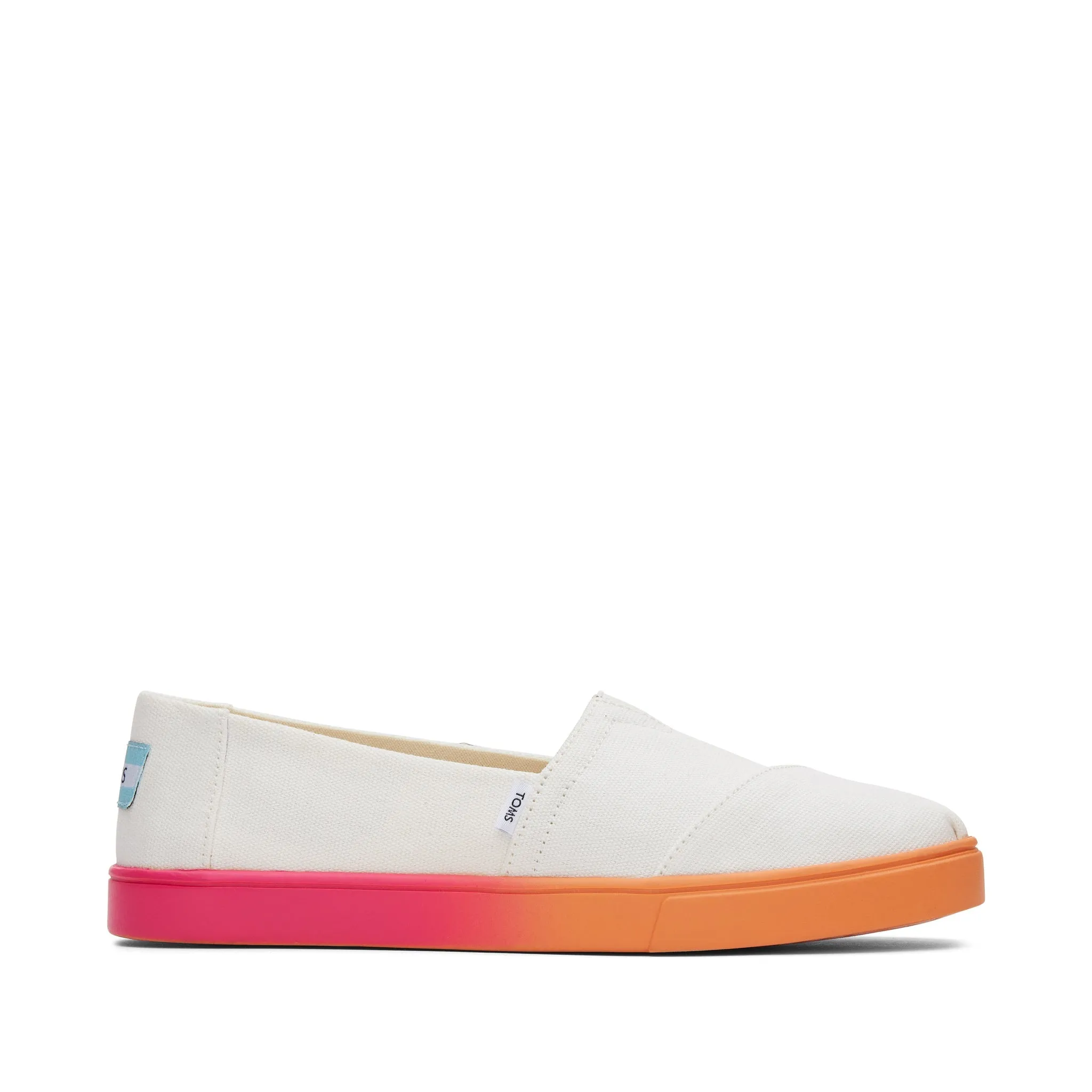 Alpargata Cupsole White Canvas Slip On Sneaker with Pink Ombre