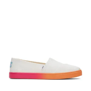 Alpargata Cupsole White Canvas Slip On Sneaker with Pink Ombre