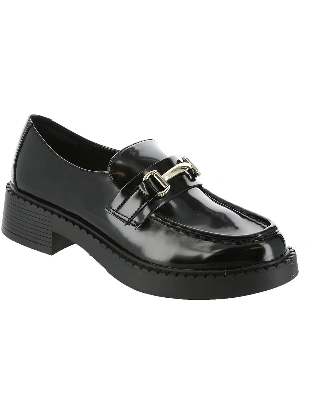 Ambrose B Womens Faux Leather Embellished Loafers