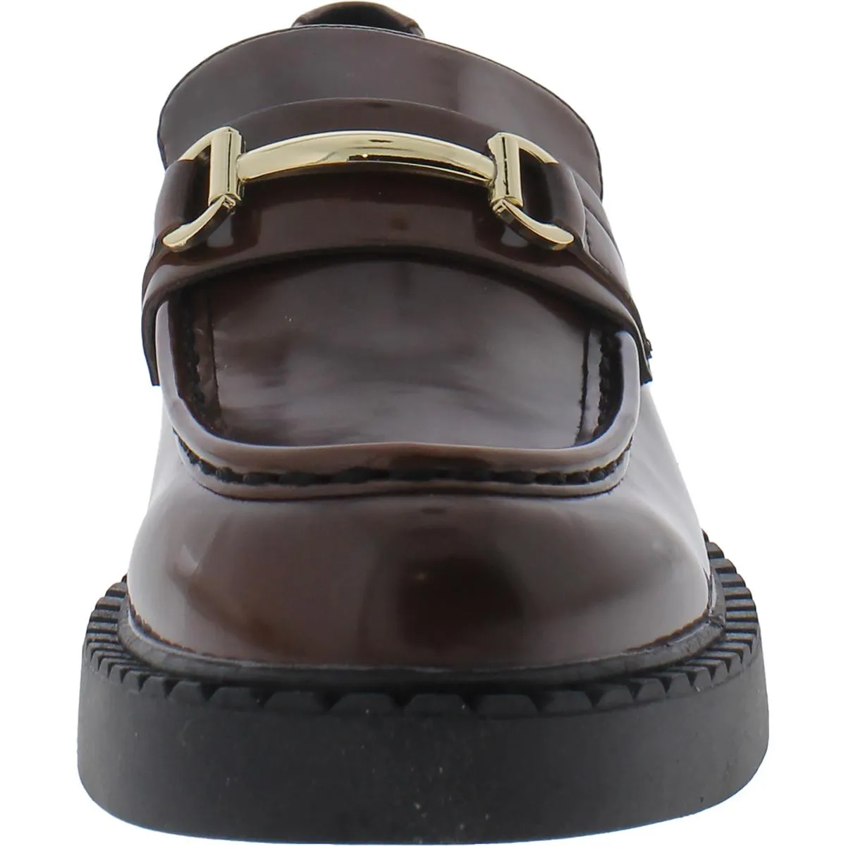 Ambrose B Womens Faux Leather Embellished Loafers