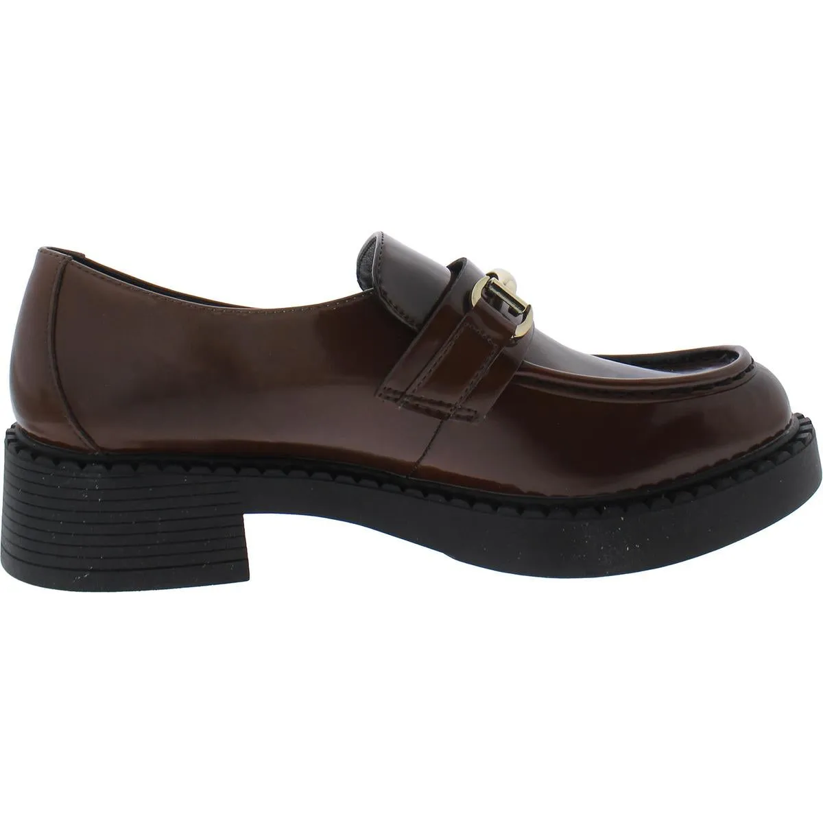 Ambrose B Womens Faux Leather Embellished Loafers