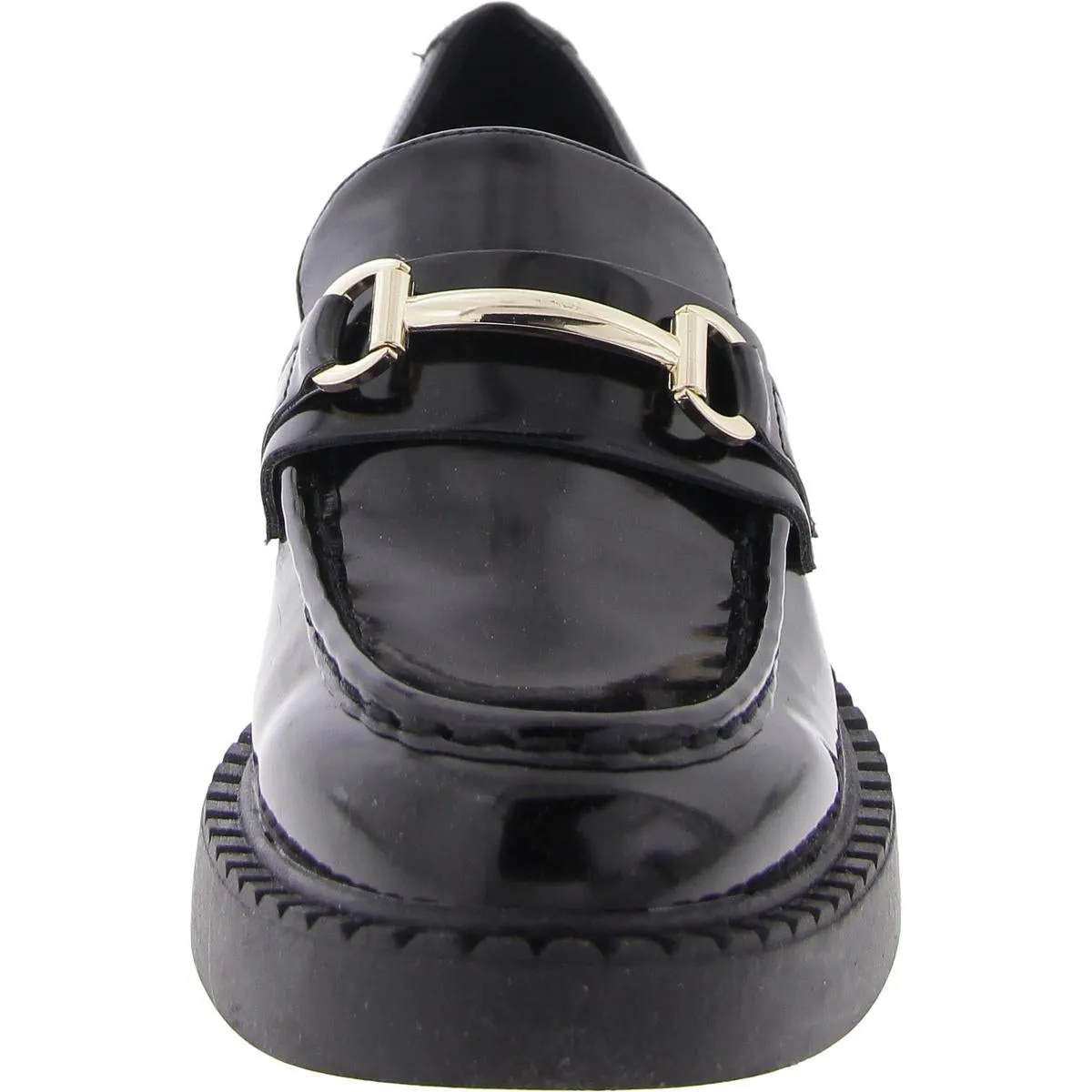 Ambrosee Womens Embellished Block Heel Loafers