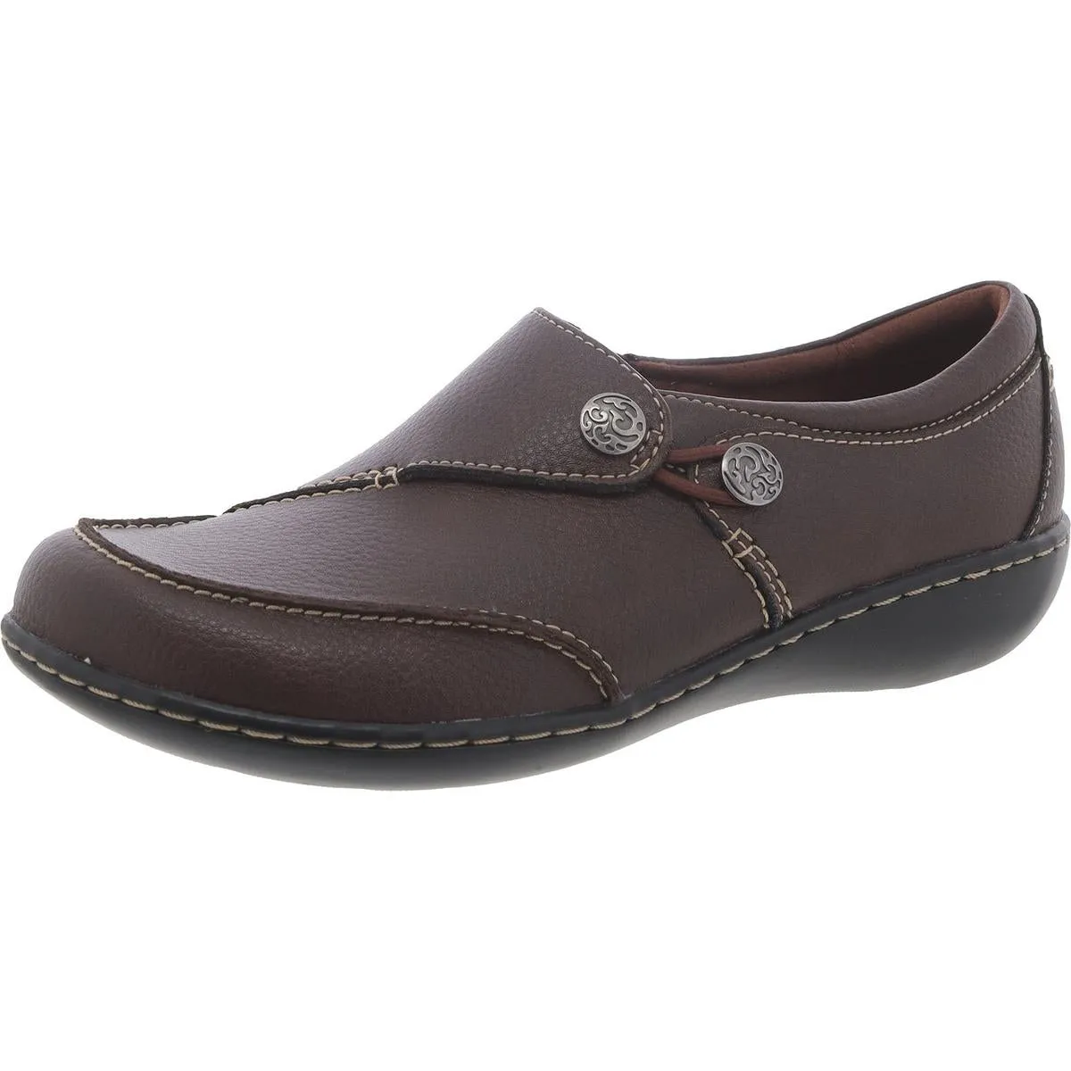Ashland Lane Womens Leather Slip On Loafers