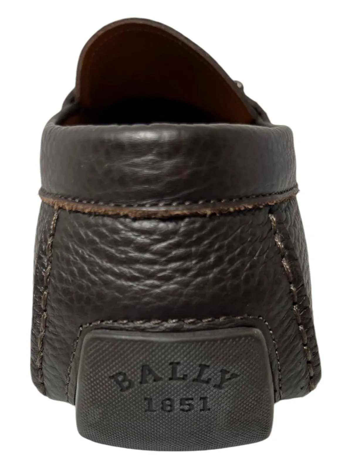 Bally Drulio 6211256 Men's Brown Grained Leather Loafers