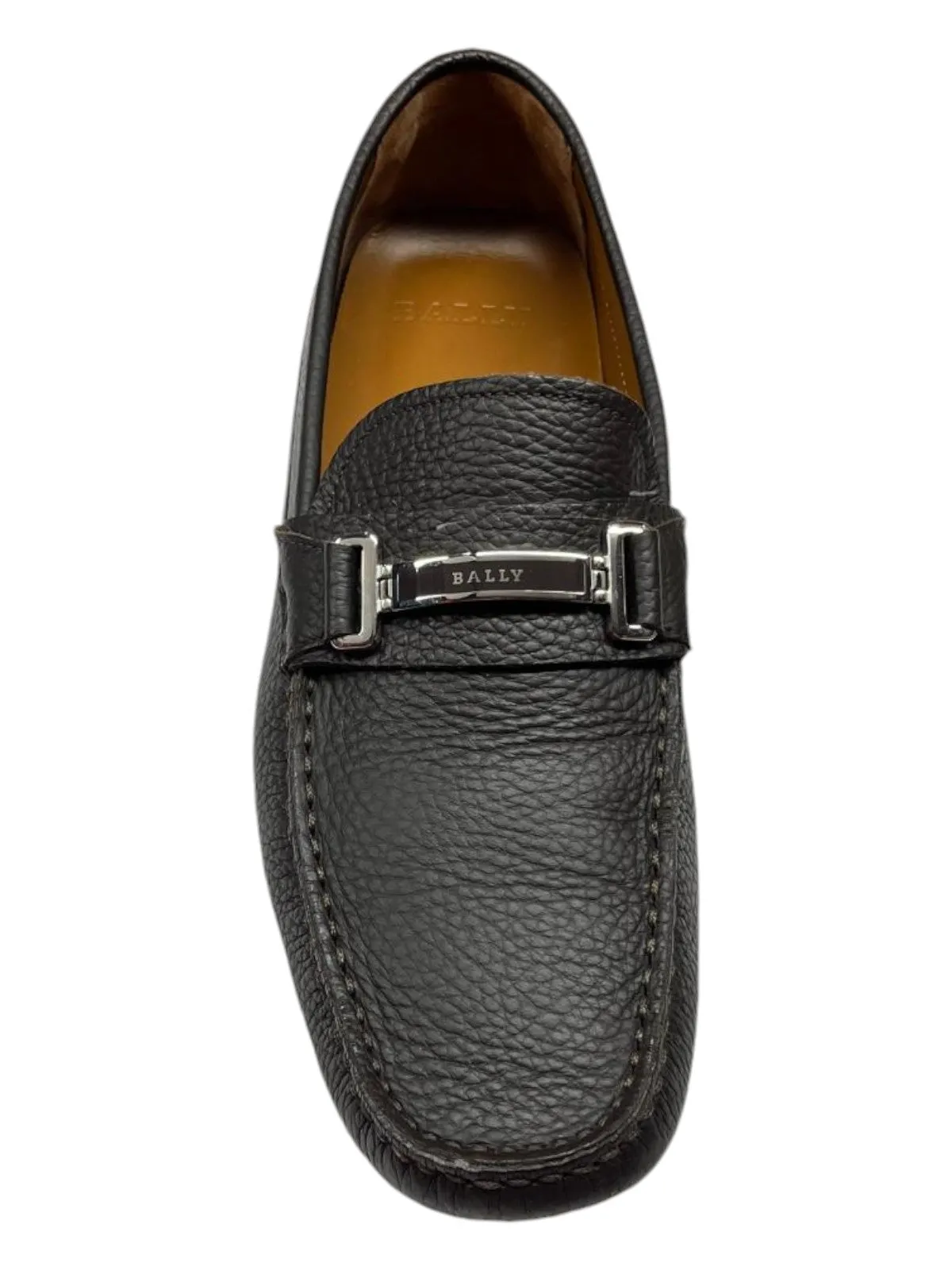 Bally Drulio 6211256 Men's Brown Grained Leather Loafers