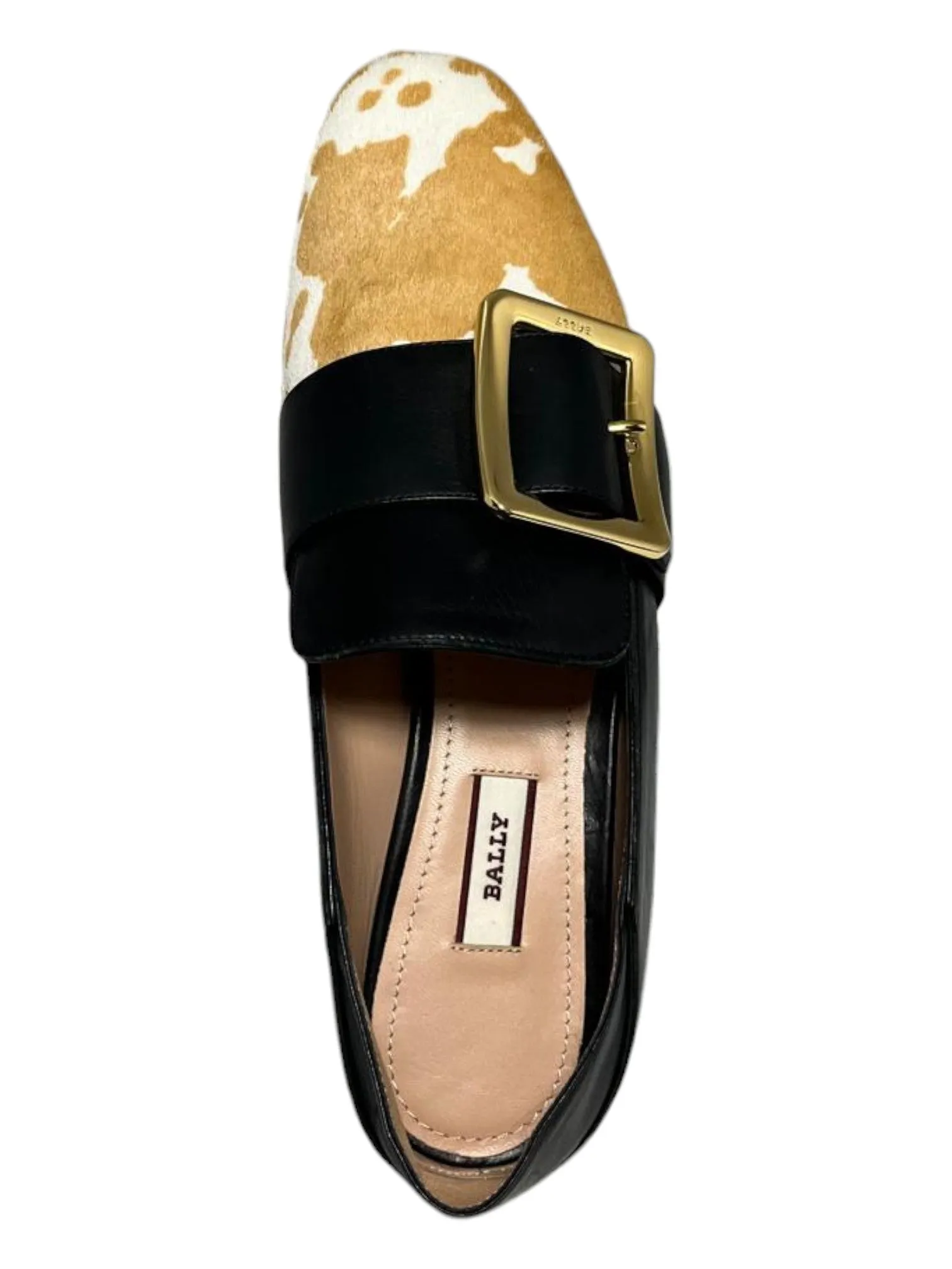 Bally Janelle 6225887 Ladies White/Black Pony Loafers Leather