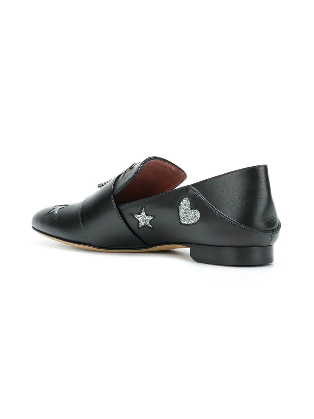 Bally Janelle Hearts Women's 6221029 Black Leather Loafers