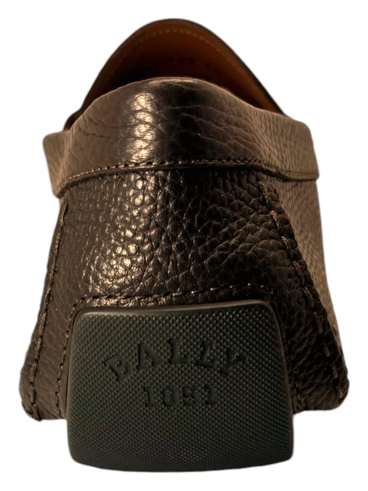 Bally Waltec 6230202 Men's Chocolate Calf Grained Leather Loafers
