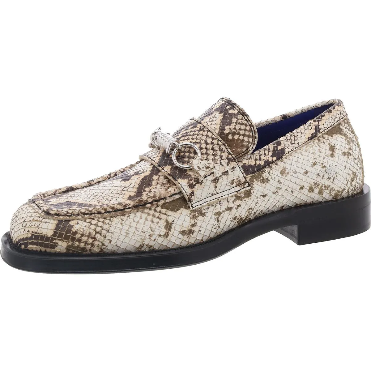 Barbed Loafers Mens Snake Print Leather Loafers