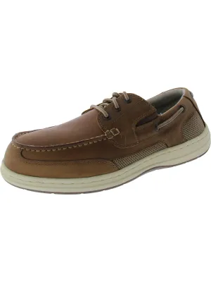 Beacon Mens Leather Lace-Up Boat Shoes