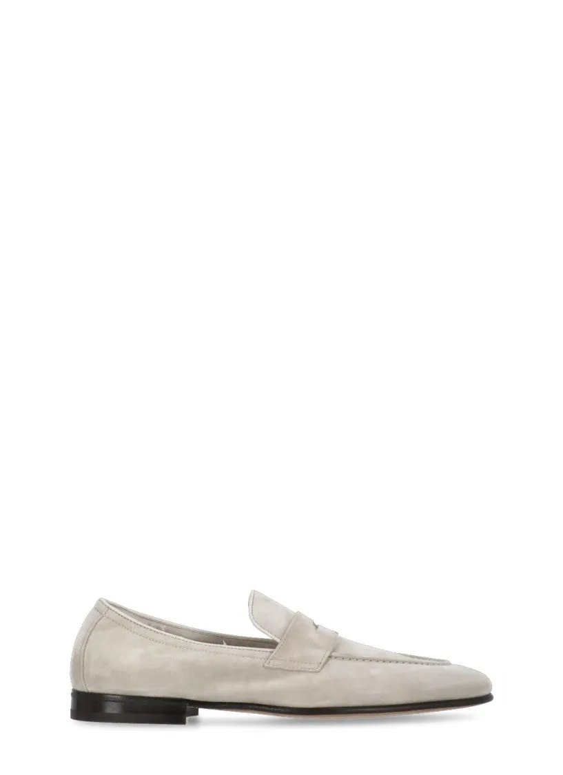Beige Suede Leather Loafers
