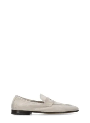 Beige Suede Leather Loafers
