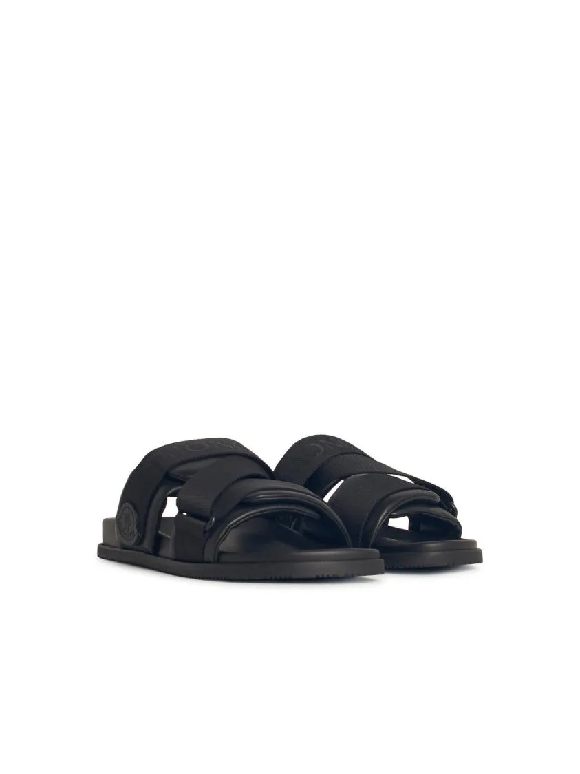 Black Leather Blend Sandals