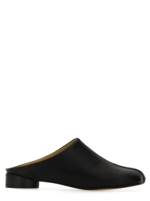 Black Leather Slippers
