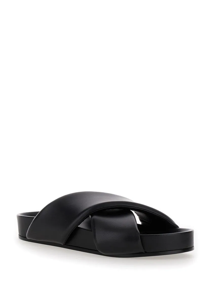 Black Sandals With Criss Cros Bands