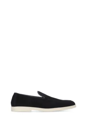 Blue Suede Leather Loafers