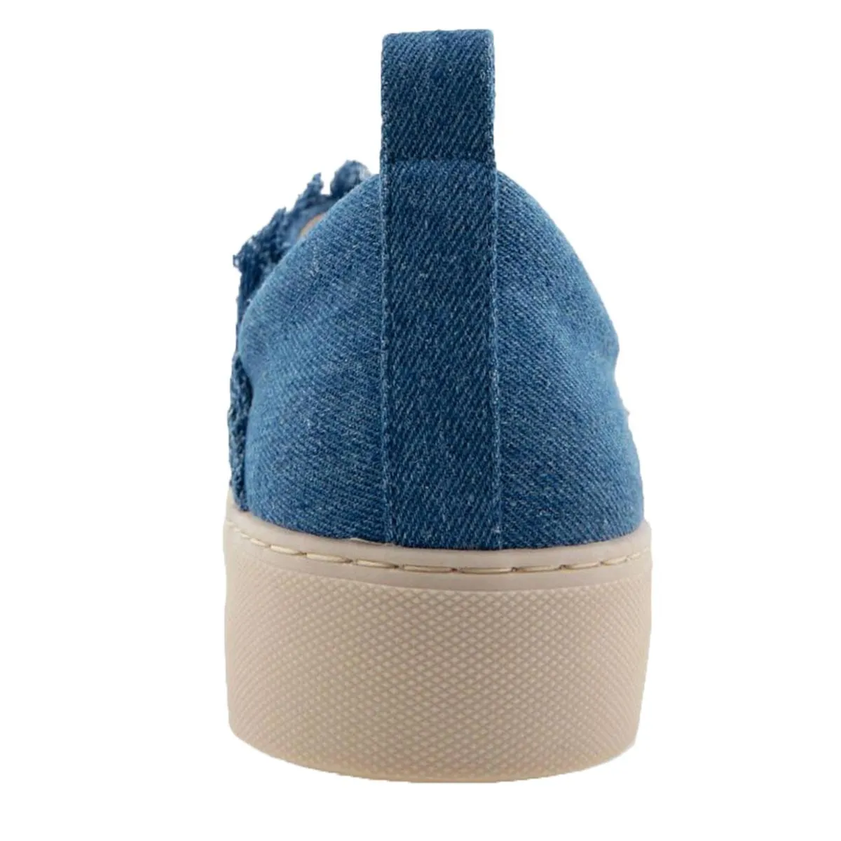 Brighton Womens Distressed Denim Slip-On Sneakers