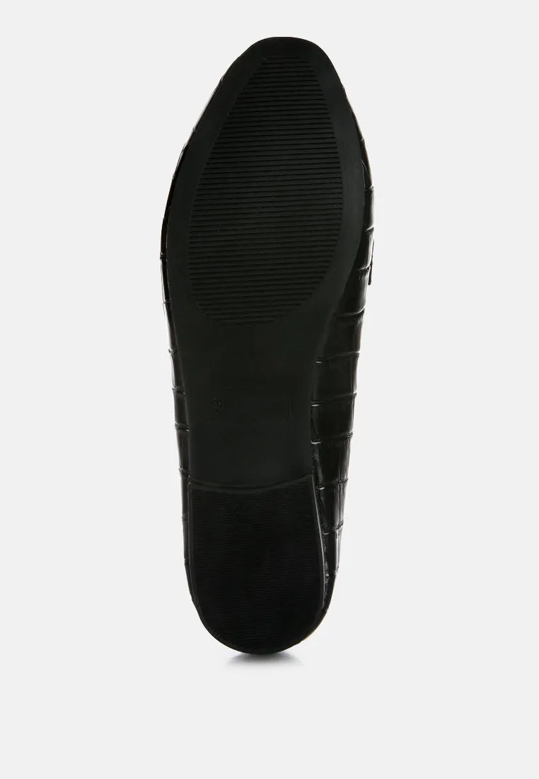 bro zone croc metail chain loafers