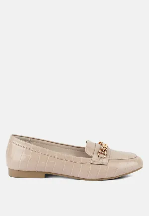 bro zone croc metail chain loafers