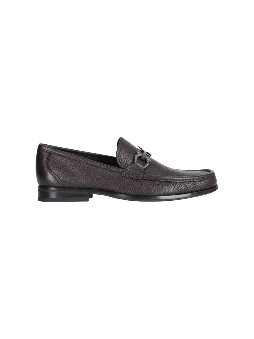 Brown Hammered Leather Loafer