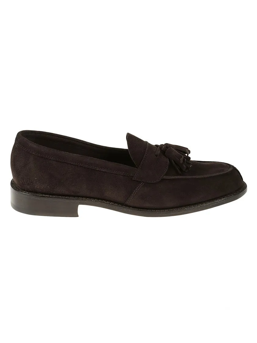 Brown Suede Loafers With Tassel Detail