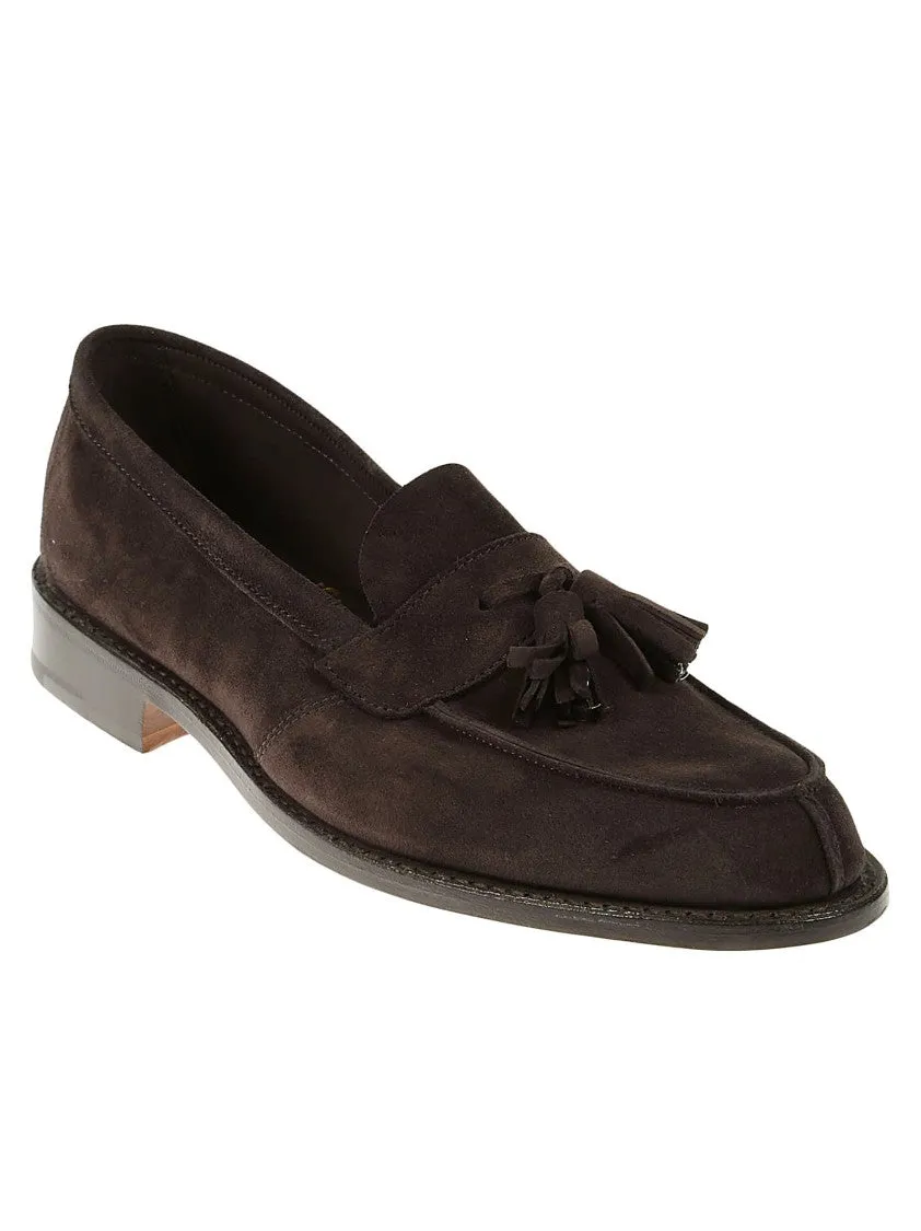 Brown Suede Loafers With Tassel Detail