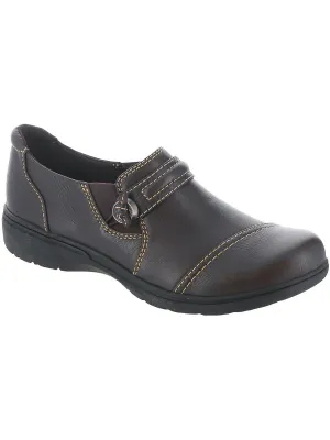 Carleigh Pearl Womens Leather Slip On Loafers
