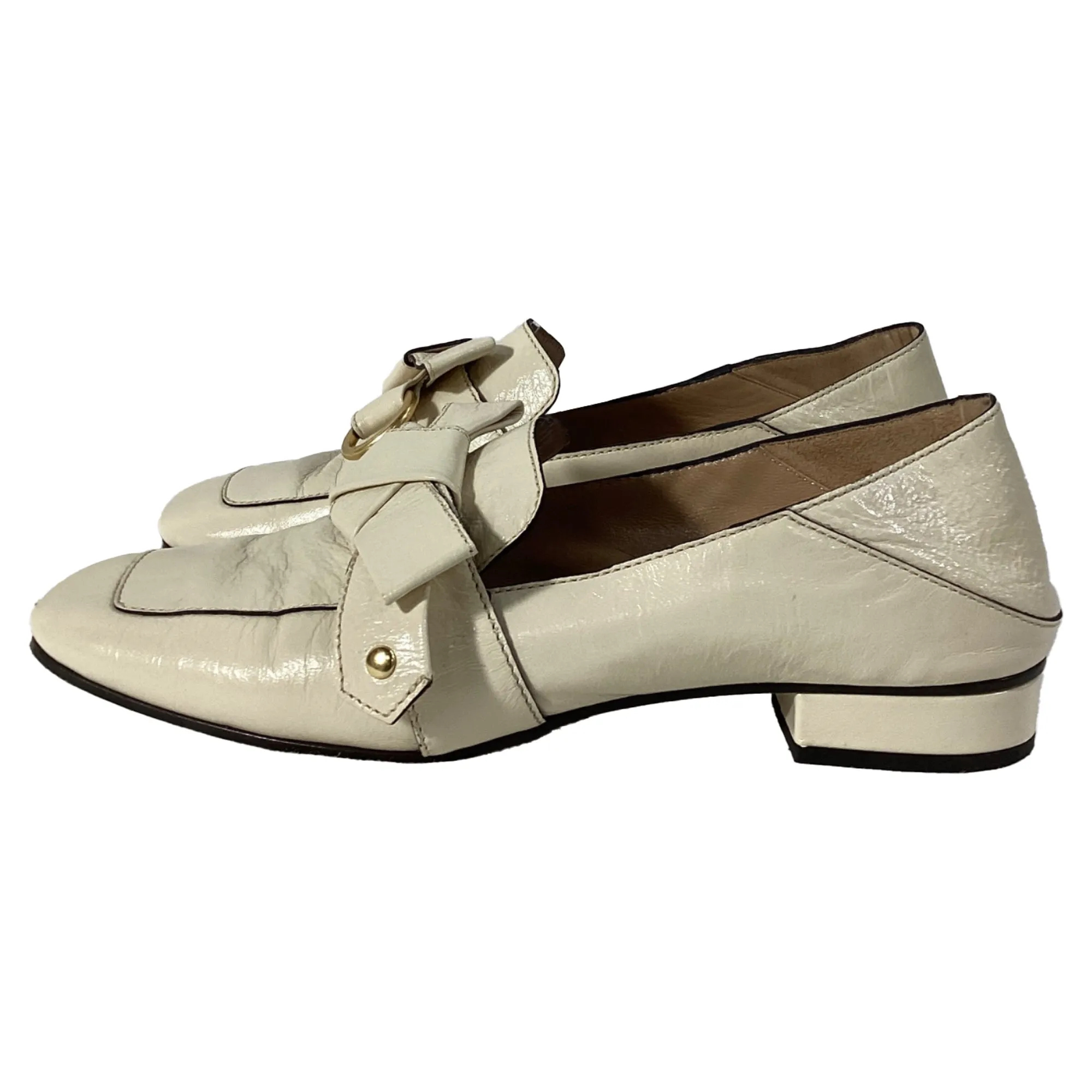 Chlo Quincy Convertible Loafers in White Leather