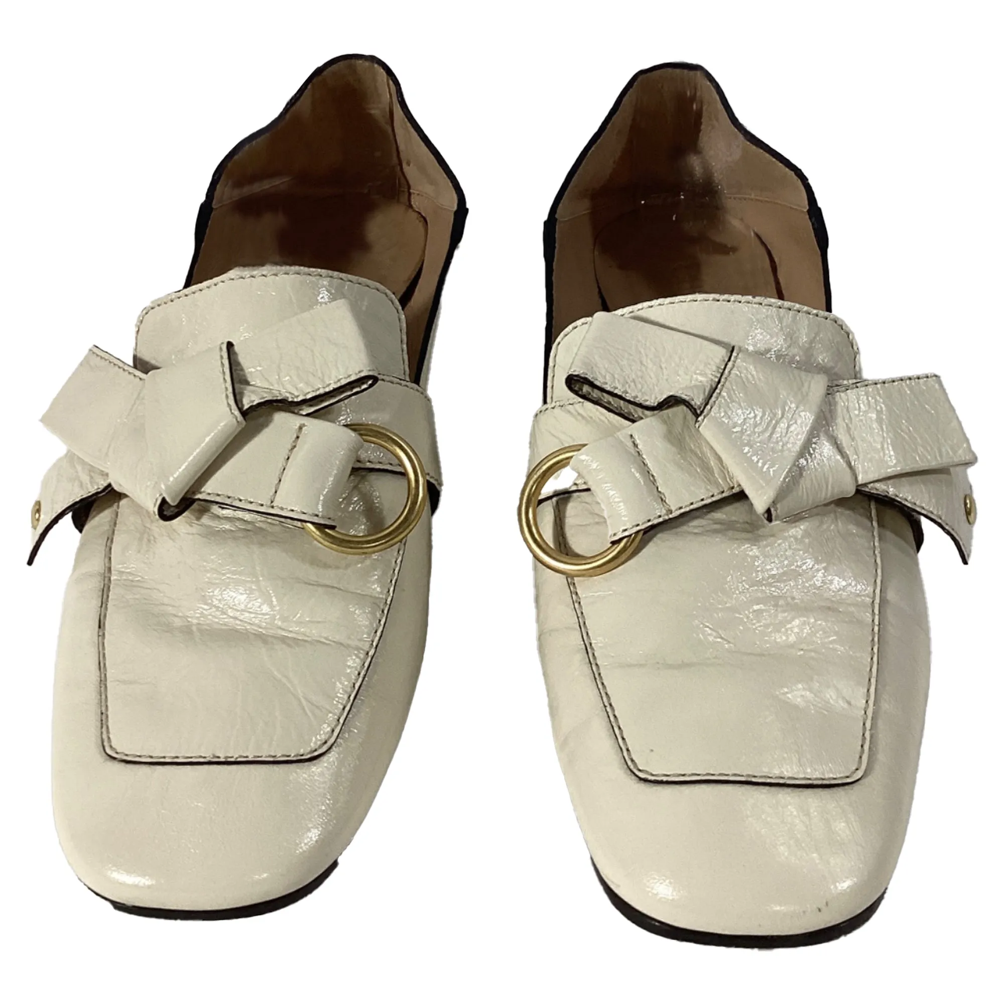 Chlo Quincy Convertible Loafers in White Leather