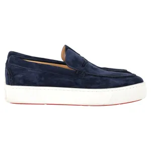 Christian Louboutin Paqueboat Slip-On Sneakers in Navy Suede
