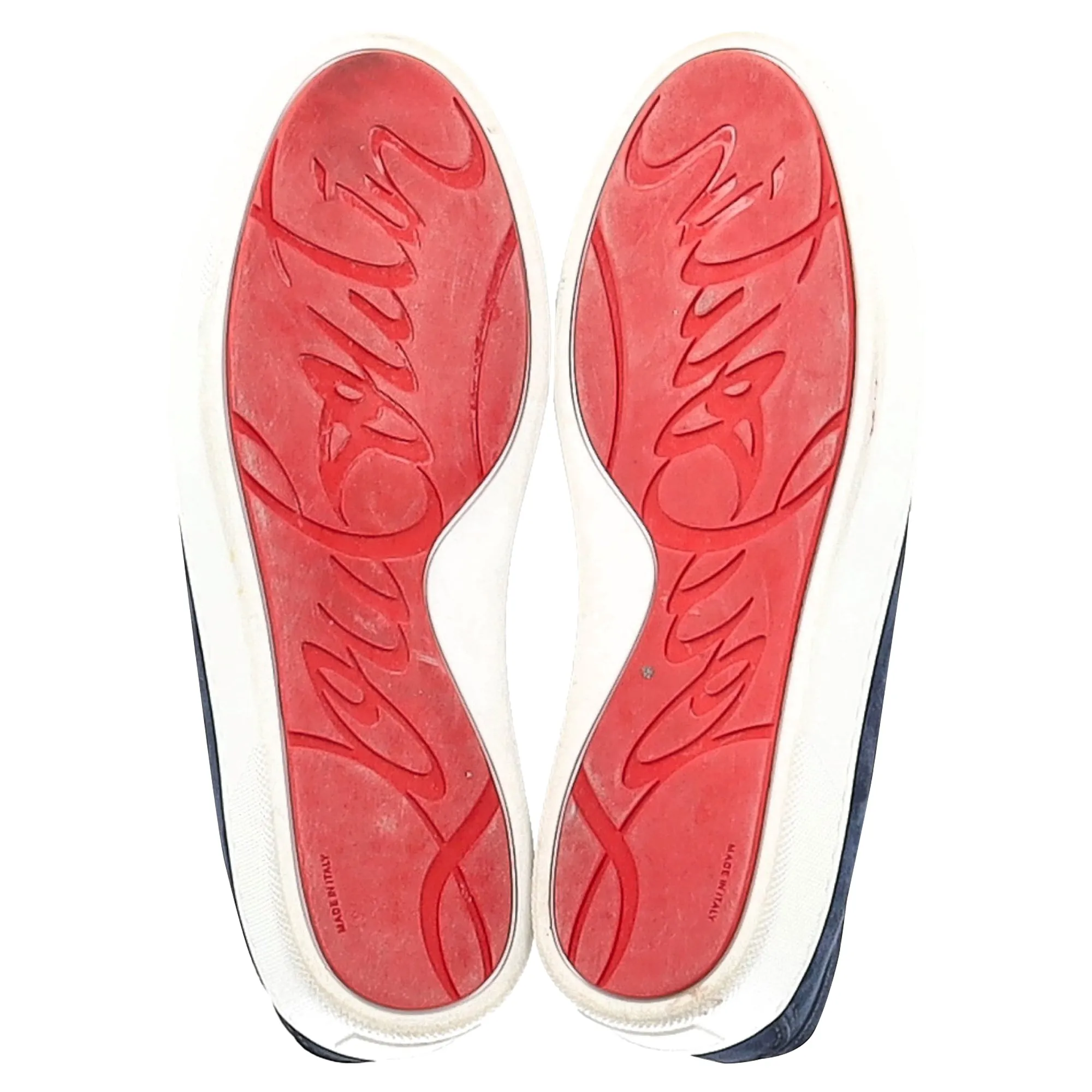 Christian Louboutin Paqueboat Slip-On Sneakers in Navy Suede