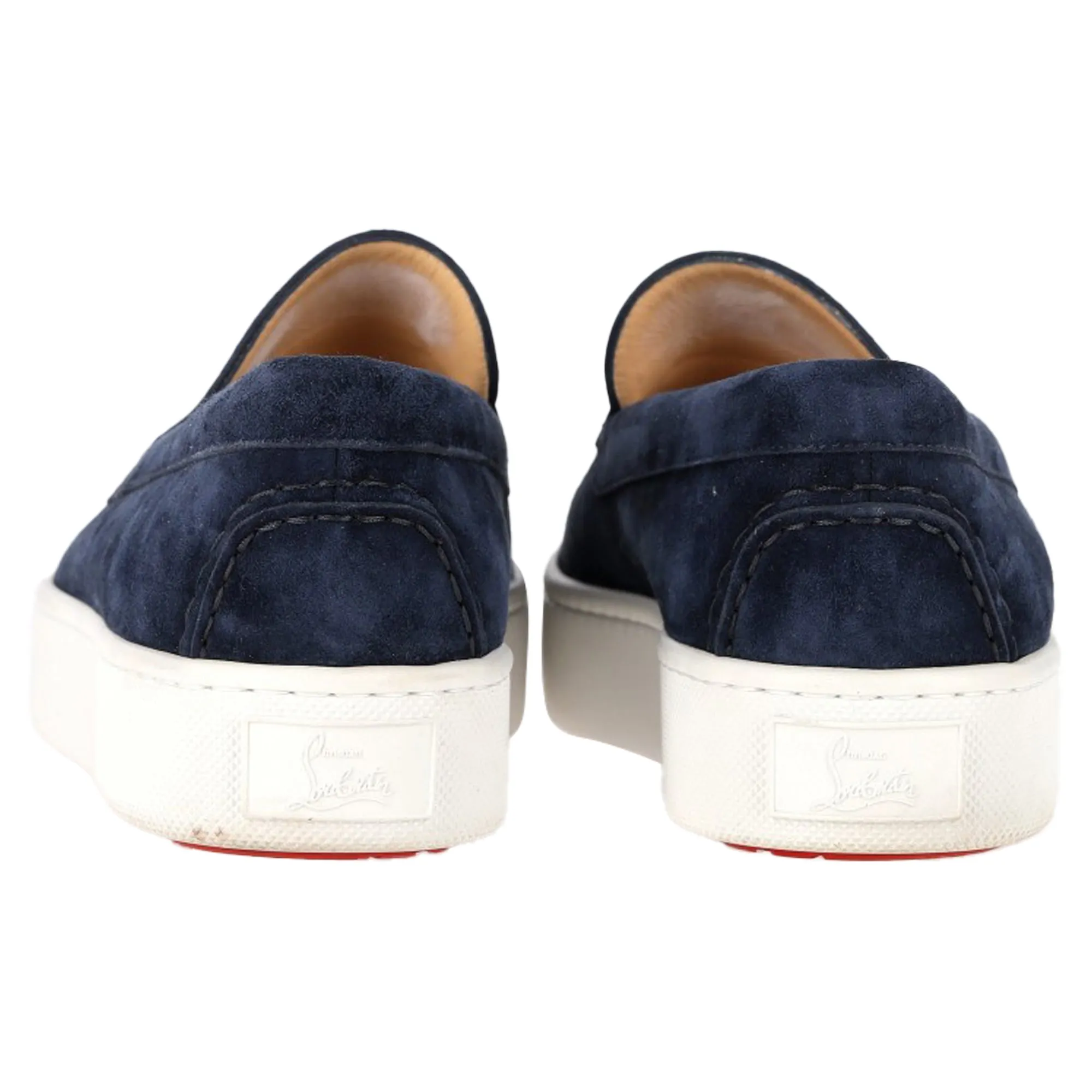 Christian Louboutin Paqueboat Slip-On Sneakers in Navy Suede