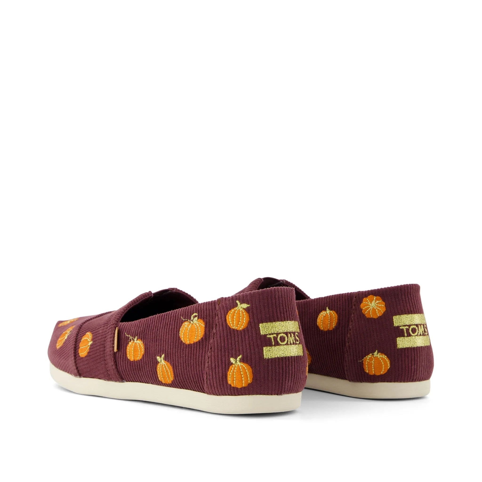 Classic Alpargata Burgundy Corduroy Embroidered Pumpkins