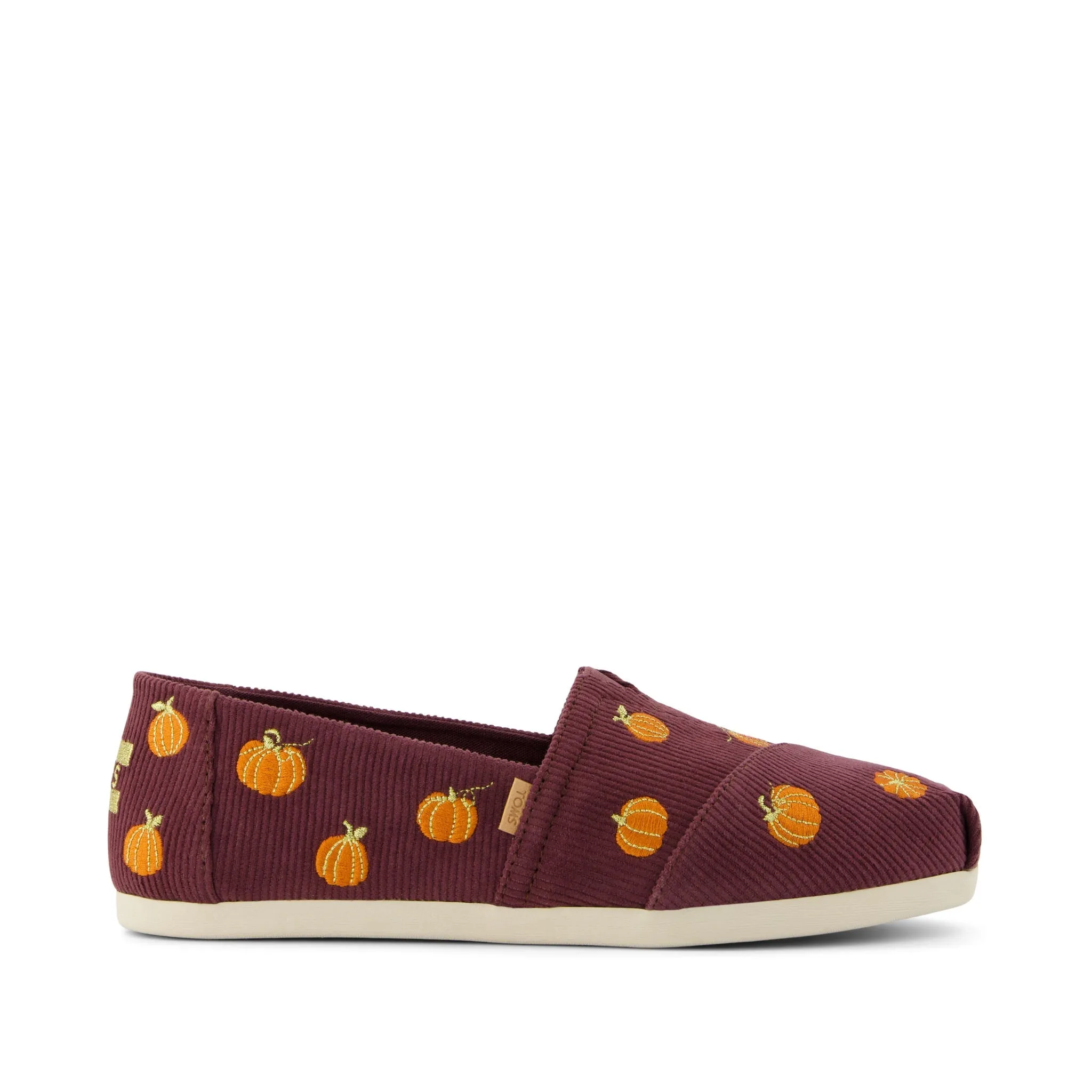 Classic Alpargata Burgundy Corduroy Embroidered Pumpkins