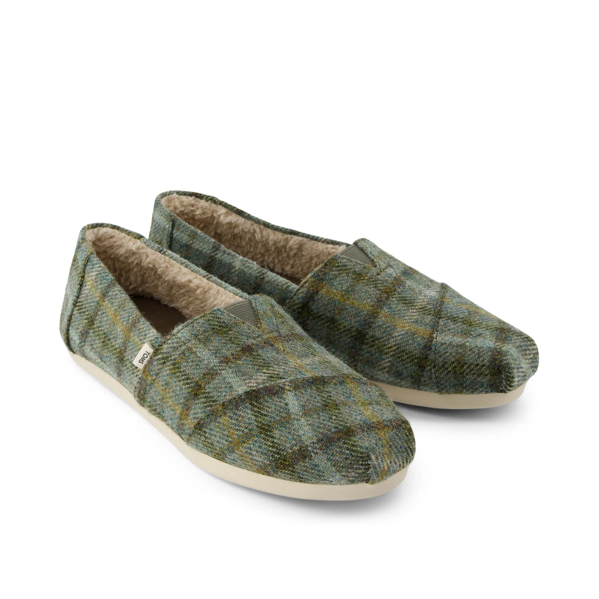 Classic Alpargata Olive Cozy Plaid