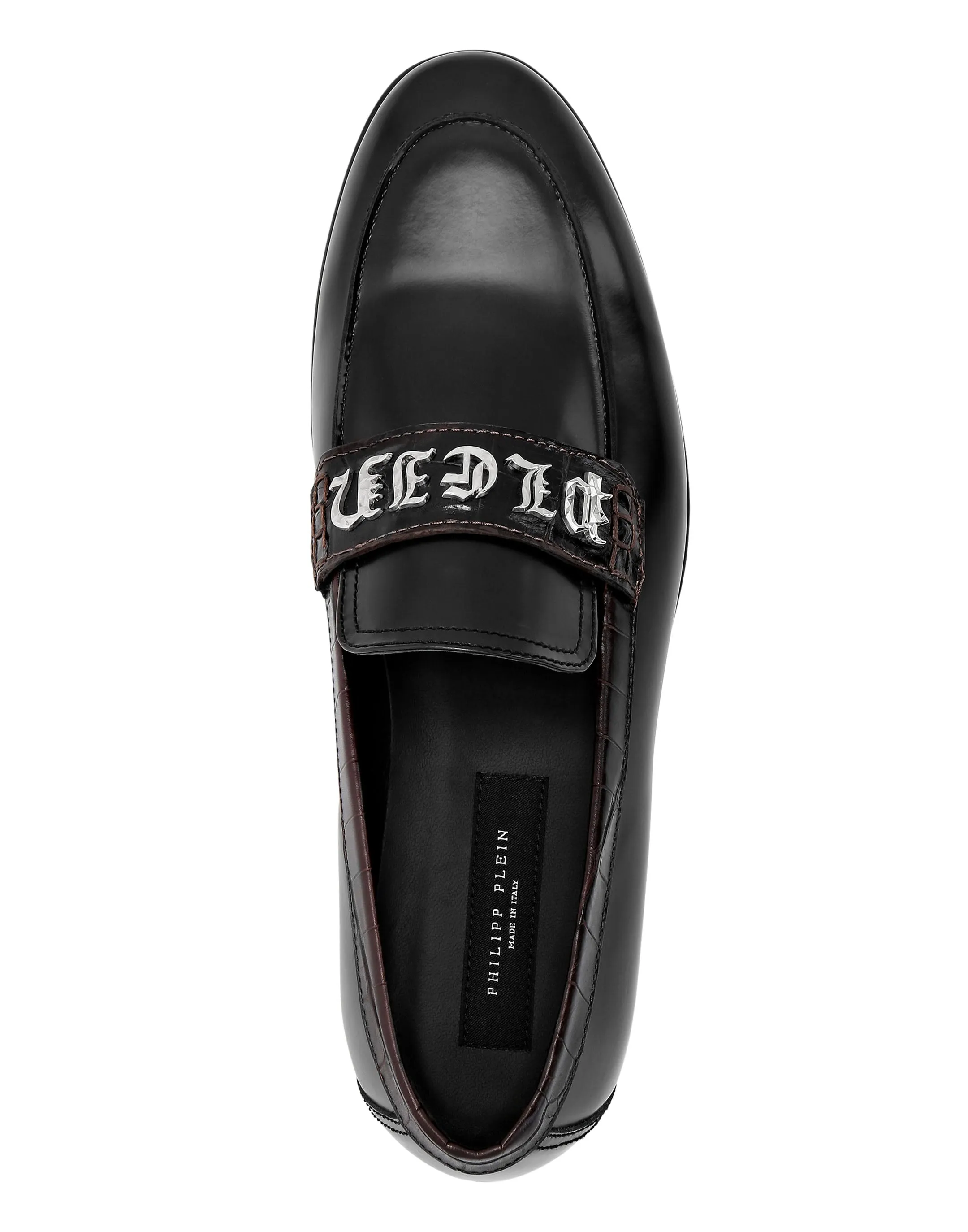 Croco Printed Leather Loafers