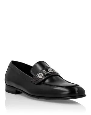 Croco Printed Leather Loafers