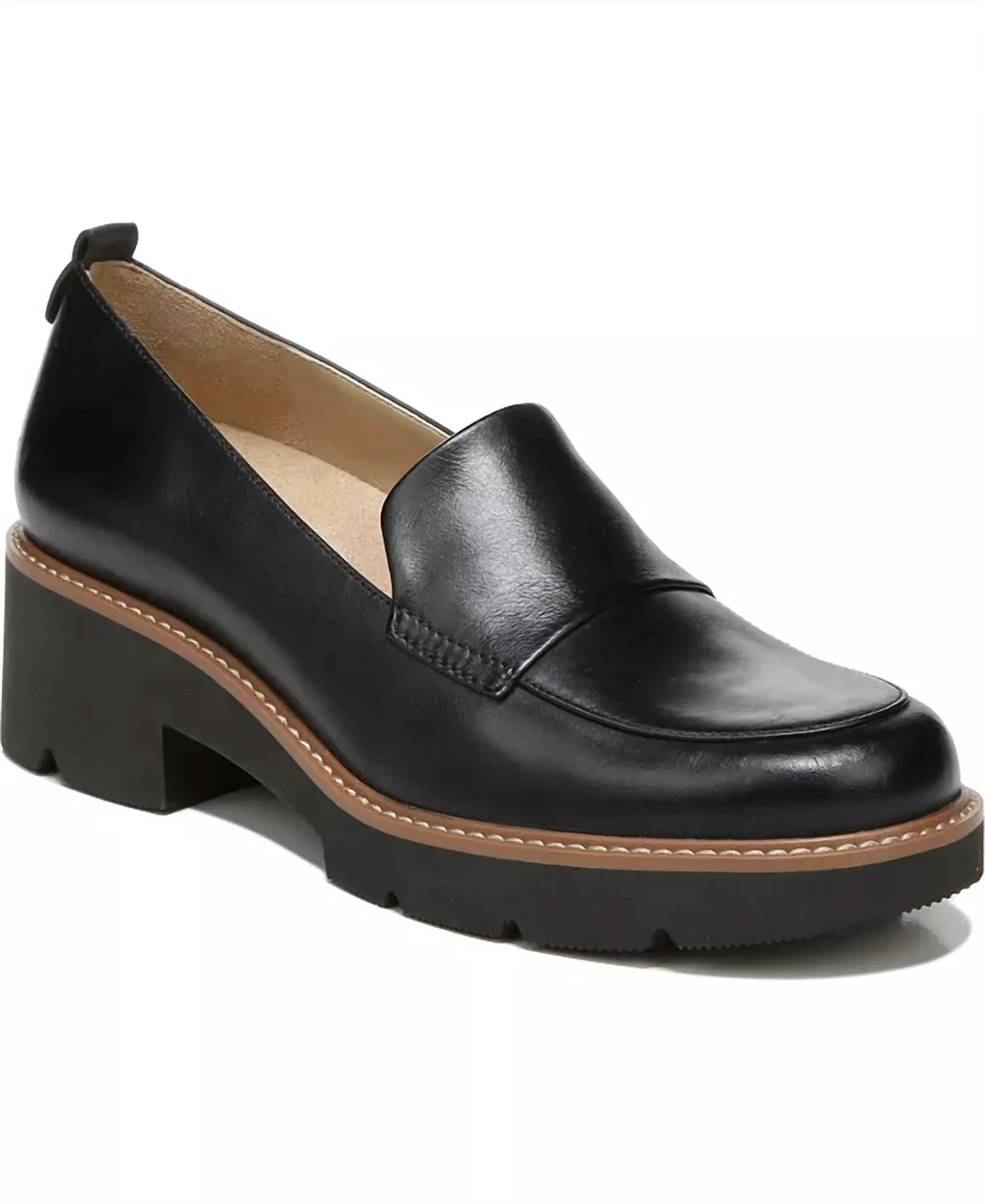 Darry Lug Sole Loafer In Black Leather