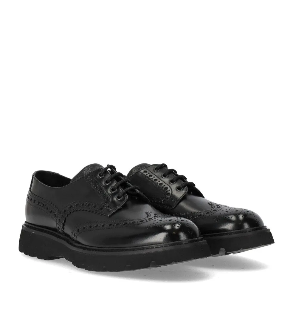 Derby Black Brogue Lace-Up Shoe