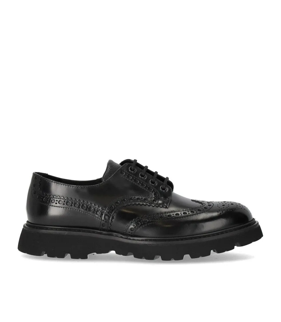 Derby Black Brogue Lace-Up Shoe