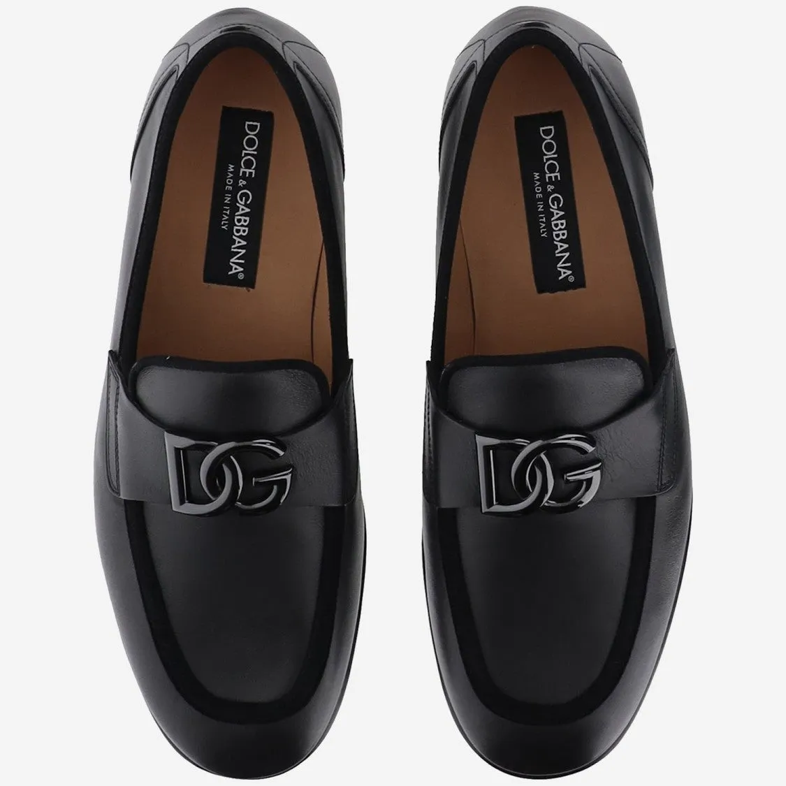 Dg Logo Leather Loafers