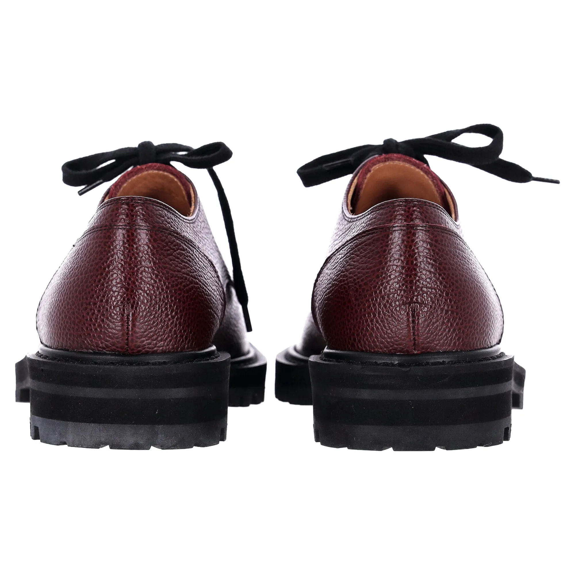 Dries Van Noten Lace-Up Derby Shoes in Burgundy Leather